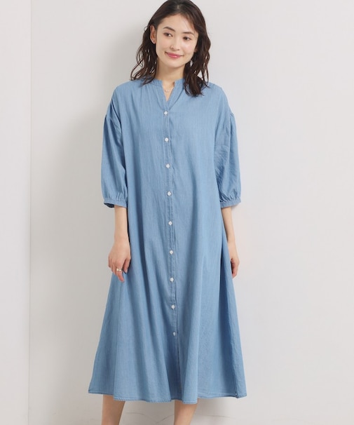 【洗濯機OK】シアーデニムワンピース