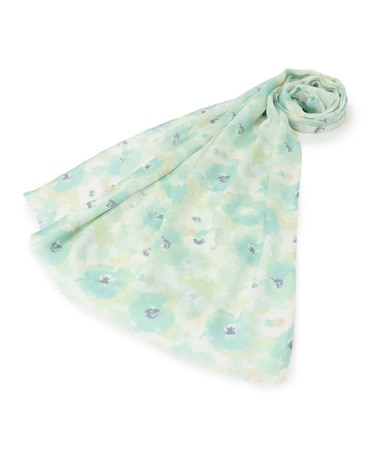 【UV／接触冷感】水彩花柄ぼかしストール