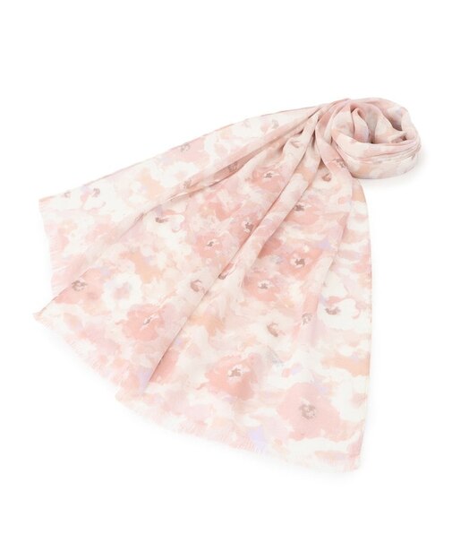 【UV／接触冷感】水彩花柄ぼかしストール