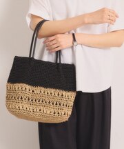 雑材コード編みコンビトート