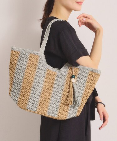 雑材ストーンタッセルトート
