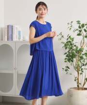 【手洗い可】スラブレイヤード風ワンピース