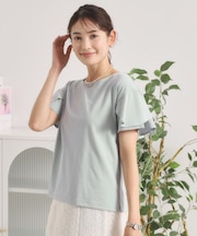 【冷感／遮熱】バックフリルTシャツ