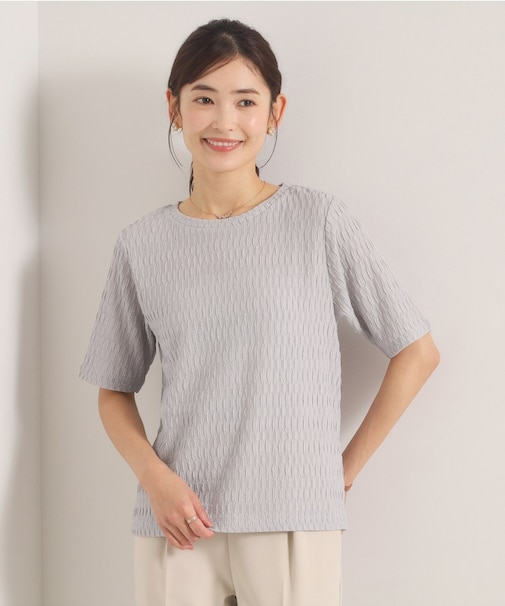 シャーリングジャカードTシャツ