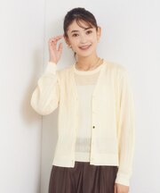 ラメリブVネックカーディガン