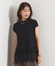 裾レースフレンチニット