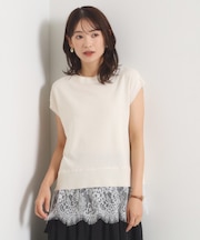 裾レースフレンチニット