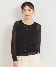 ラメニットクルーネックカーディガン
