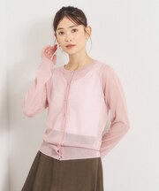 ラメニットクルーネックカーディガン