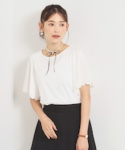 【冷感】袖スカラップカットプルオーバー