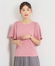 【冷感】袖スカラップカットプルオーバー