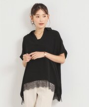 裾レーススキッパーブラウス