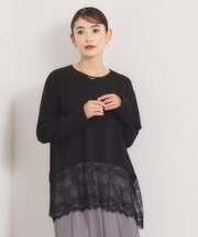 ヘムレースロングTシャツ
