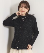 フェザーラメニットジレ