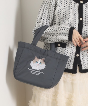 アニマル刺繍パフトートバッグ