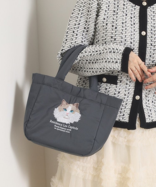 アニマル刺繍パフトートバッグ