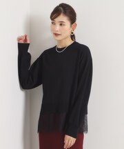 裾レースニット