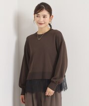 裾レースニット