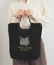 ボア刺繍コードトート