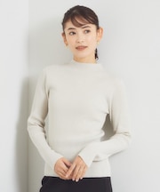 ラメリブボトルネックニット