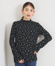 花柄シャーリングロンT