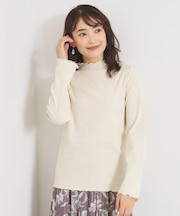 ラメテレコ長袖トップス