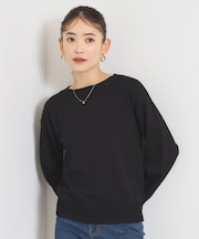 【縮みに強いタフニット】洗えるボートネックニット