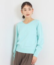 【縮みに強いタフニット】Vネックニット