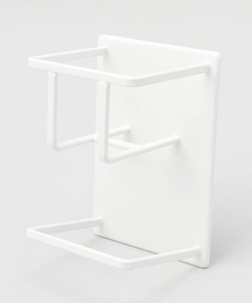 マグネットスポンジ＆ボトルホルダー ホワイト 山崎実業 ＜tower タワー＞