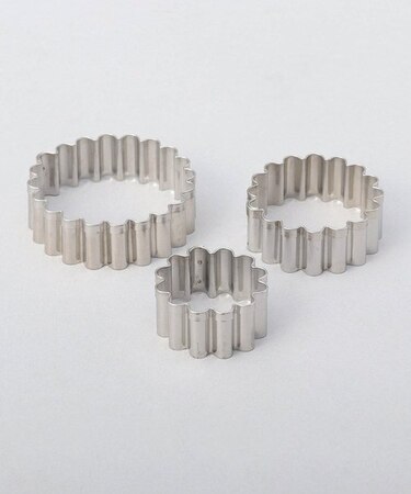 ステンレス クッキー型 ウェーブ丸 3PCS