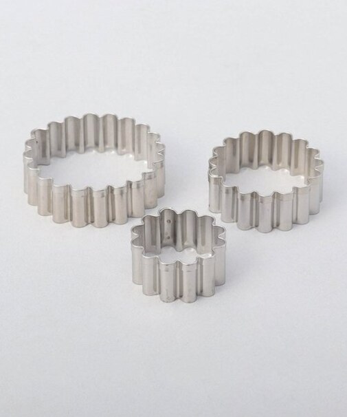 ステンレス クッキー型 ウェーブ丸 3PCS