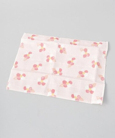 白雪友禅ふきん 椿 珊瑚