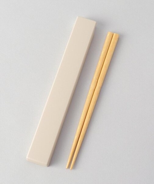 やさしい彩 箸箱＆抗菌箸 白茶色