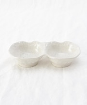 饗の器 2つ仕切り皿 深 WH