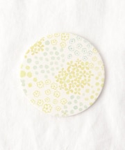 陶器珪藻土コースター ステンドフラワー YE