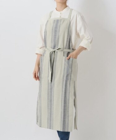 スラブストライプ エプロン NV