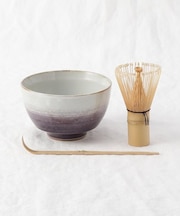 お抹茶3点セット 裾濃 藤色
