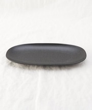楕円 長盛皿 黒マット