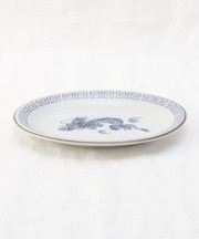 レトロ中華 楕円皿 青龍