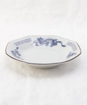 レトロ中華 八角皿 青龍