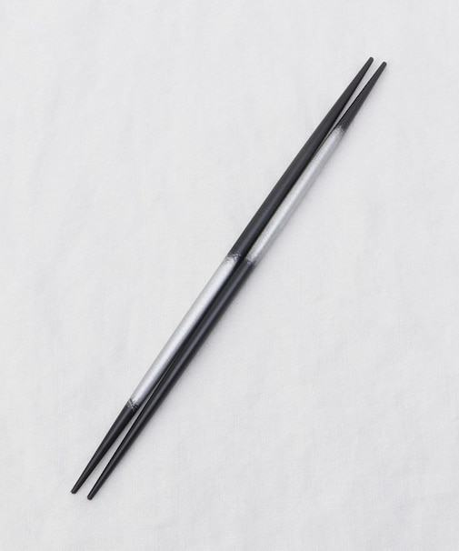 箸 食洗かすみ 黒銀 24cm
