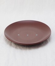むすび 9.0寸 丸皿 朱