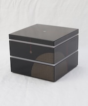 むすび 5.0寸 二段重（中子付) 黒