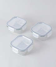 耐熱ガラス保存容器3P スクエア <atomico アトミコ>
