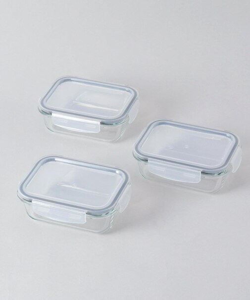 耐熱ガラス保存容器3P レクタングル <atomico アトミコ>