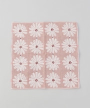 3重ガーゼハンカチ　白い花