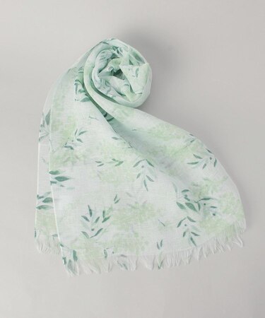 チクチクしない麻ストールミモザのブーケ GR ＜絹屋＞