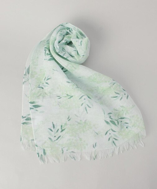 チクチクしない麻ストールミモザのブーケ GR ＜絹屋＞