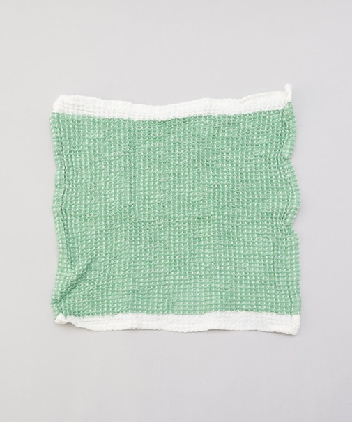 ワッフルカラーラインキッチンクロス GR