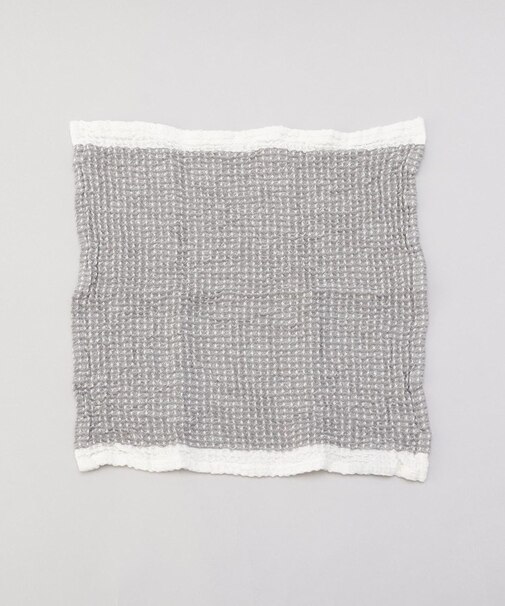 ワッフルカラーラインキッチンクロス GY